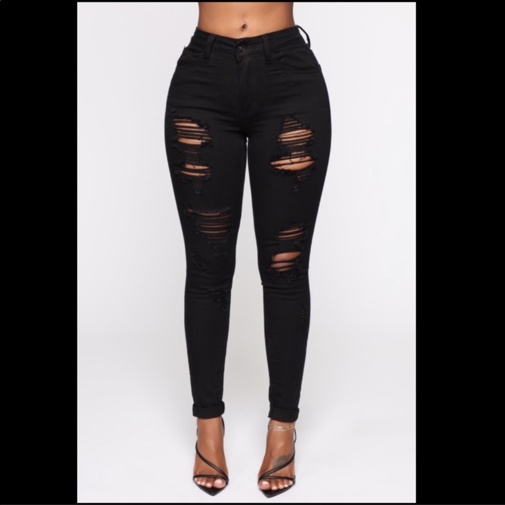 Black Distressed Jeans